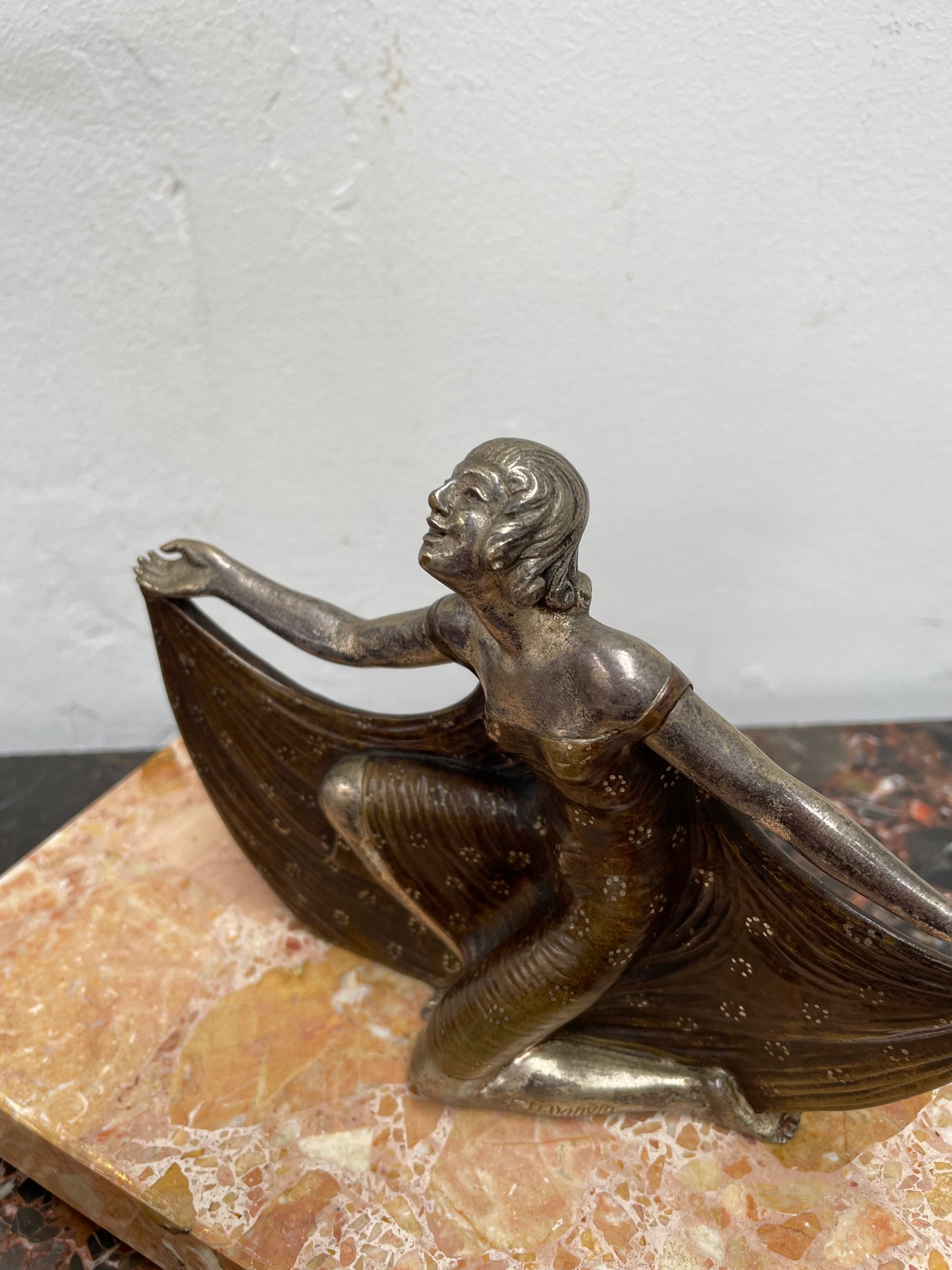 Art Deco Bronze Figure on Marble Base