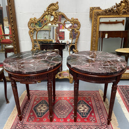 Louis XVI Style Marble Top Round Coffee / Side Table