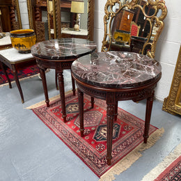 Louis XVI Style Marble Top Round Coffee / Side Table