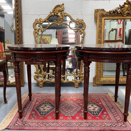 Louis XVI Style Marble Top Round Coffee / Side Table