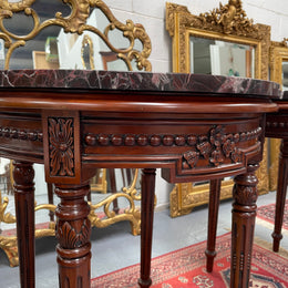 Louis XVI Style Marble Top Round Coffee / Side Table
