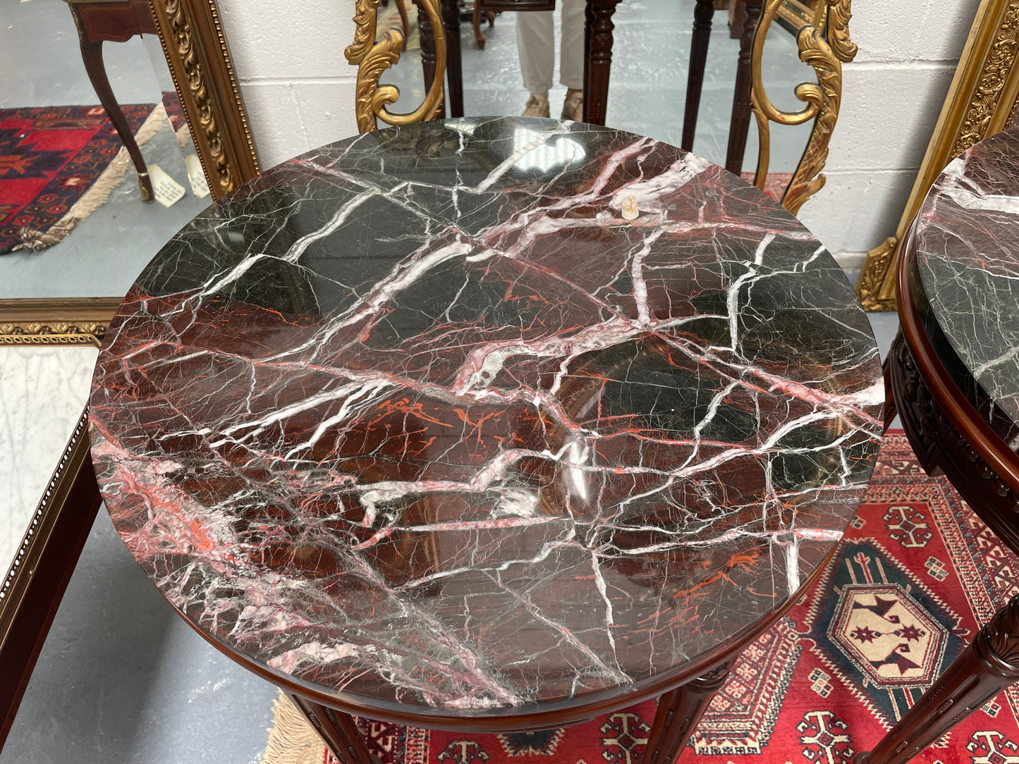 Louis XVI Style Marble Top Round Coffee / Side Table