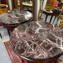 Louis XVI Style Marble Top Round Coffee / Side Table