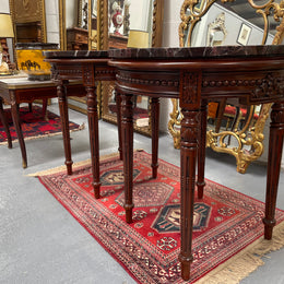Louis XVI Style Marble Top Round Coffee / Side Table