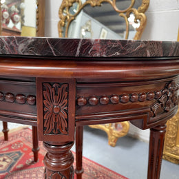 Louis XVI Style Marble Top Round Coffee / Side Table
