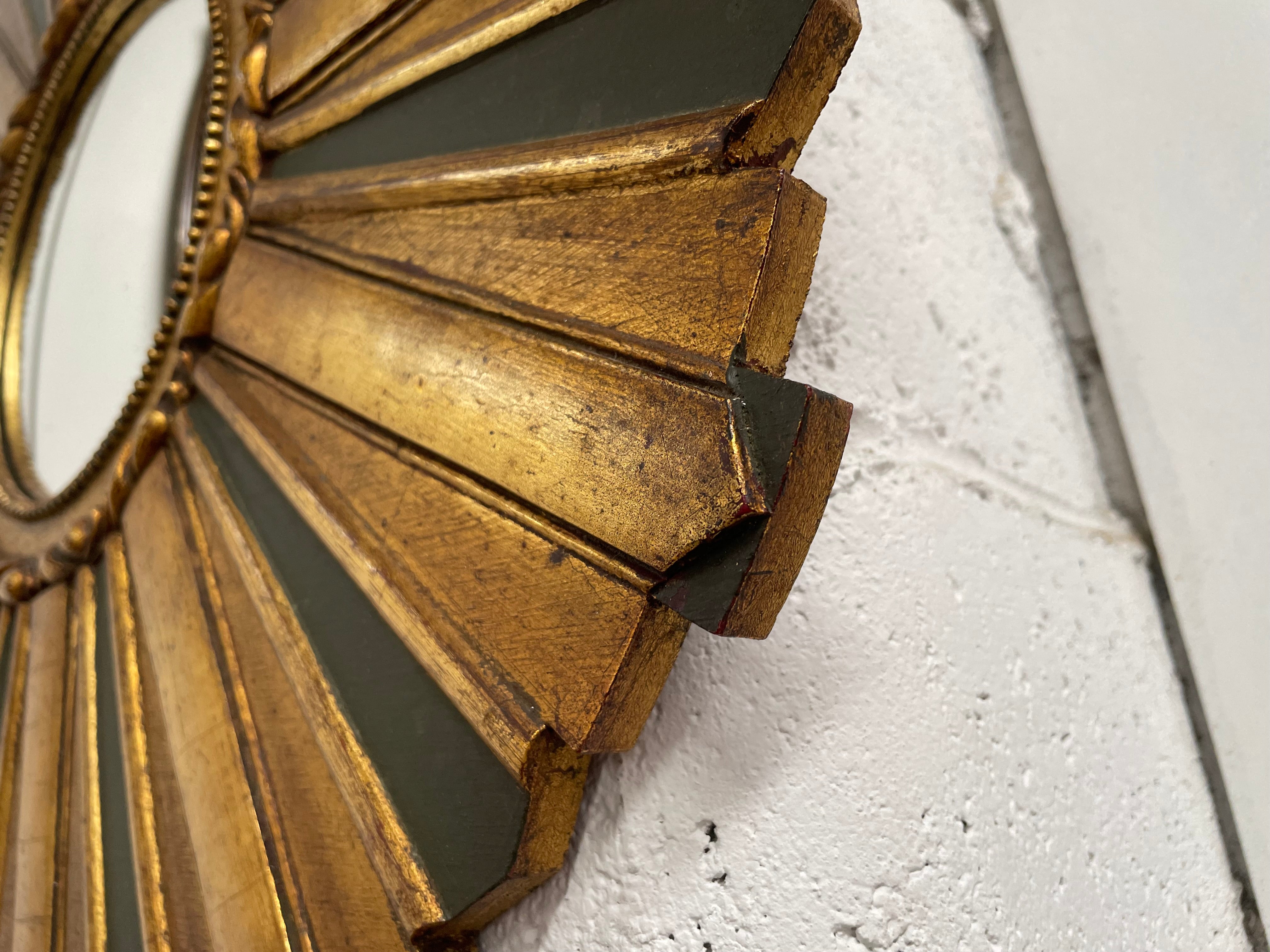 French Carved Wooden Starburst Convex Mirror | Antique & Vintage | Moonee Ponds Antiques | Australia Wide Delivery