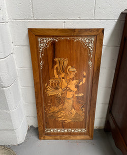 Rosewood Marquerty & Bone Inlaid Panel of Indian Scene | Antique & Vintage | Moonee Ponds Antiques | Australia Wide Delivery
