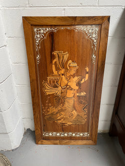 Rosewood Marquerty & Bone Inlaid Panel of Indian Scene | Antique & Vintage | Moonee Ponds Antiques | Australia Wide Delivery