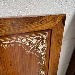 Rosewood Marquerty & Bone Inlaid Panel of Indian Scene