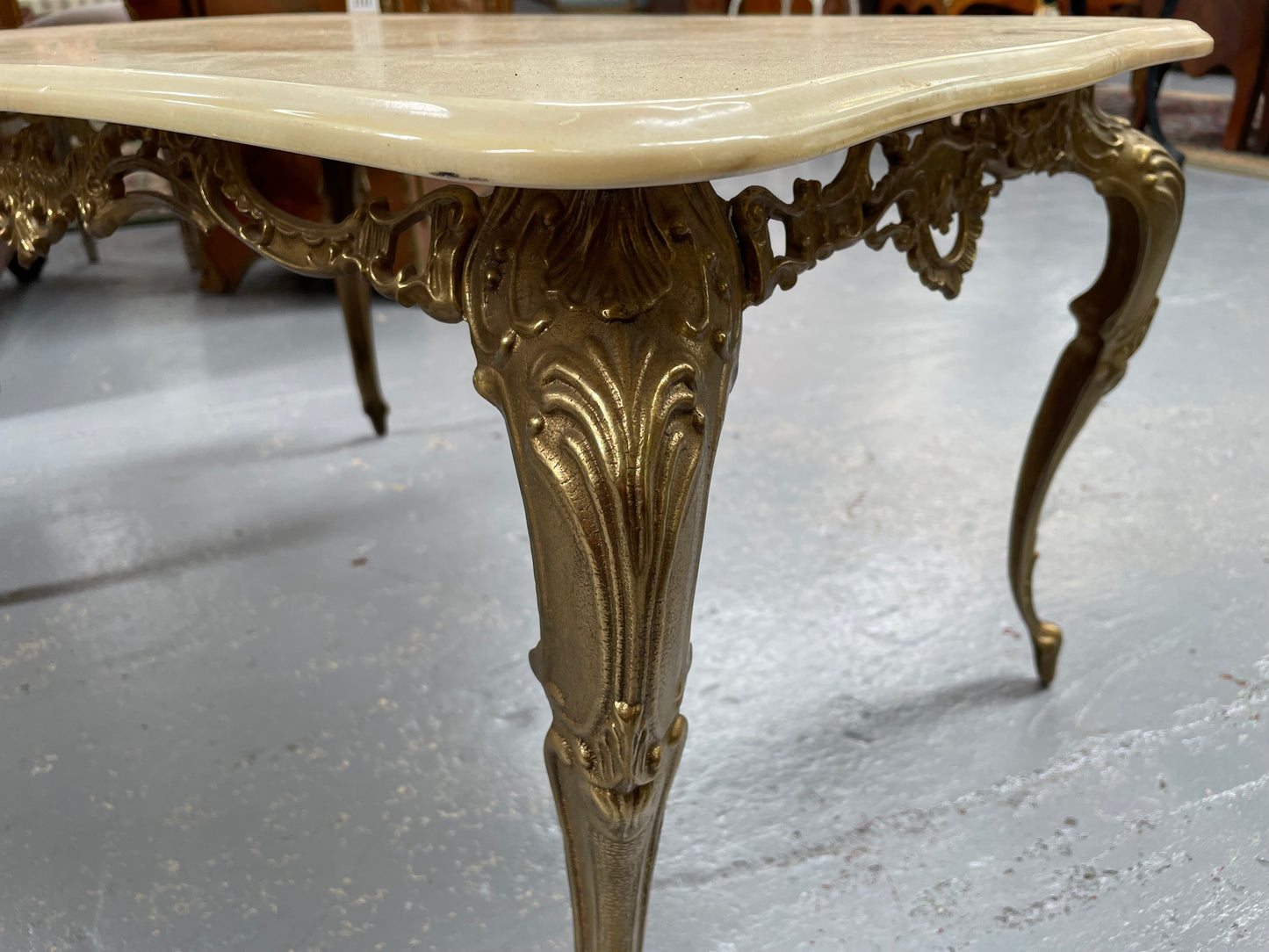 Vintage Italian Gilt Brass Coffee Table