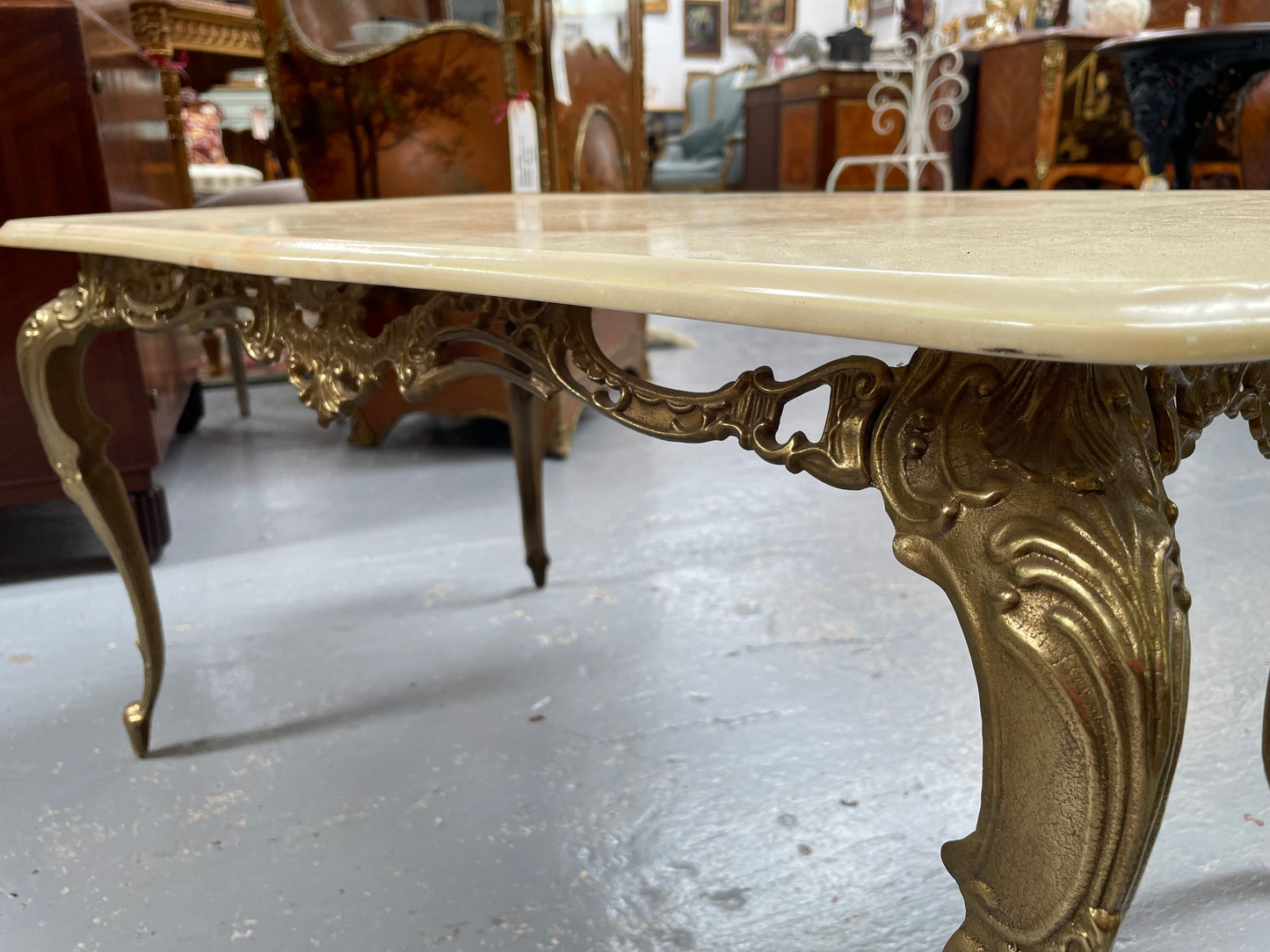 Vintage Italian Gilt Brass Coffee Table