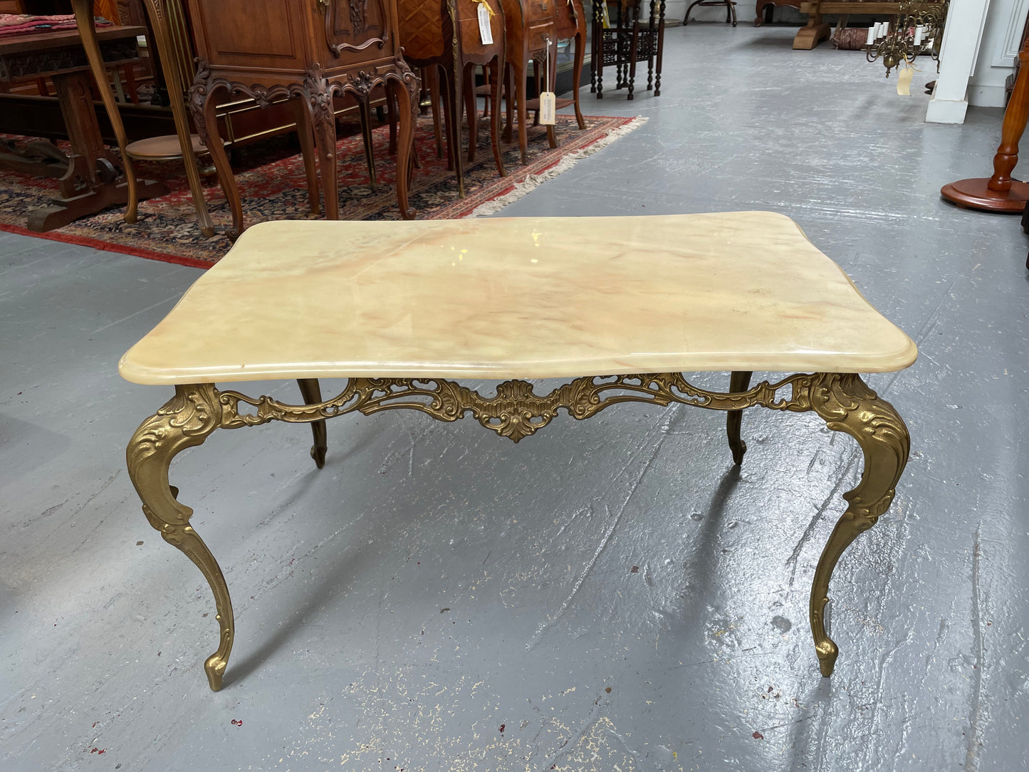 Vintage Italian Gilt Brass Coffee Table