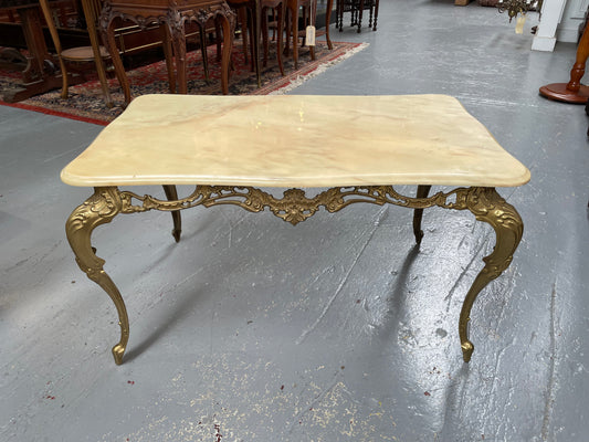 Vintage Italian Gilt Brass Coffee Table