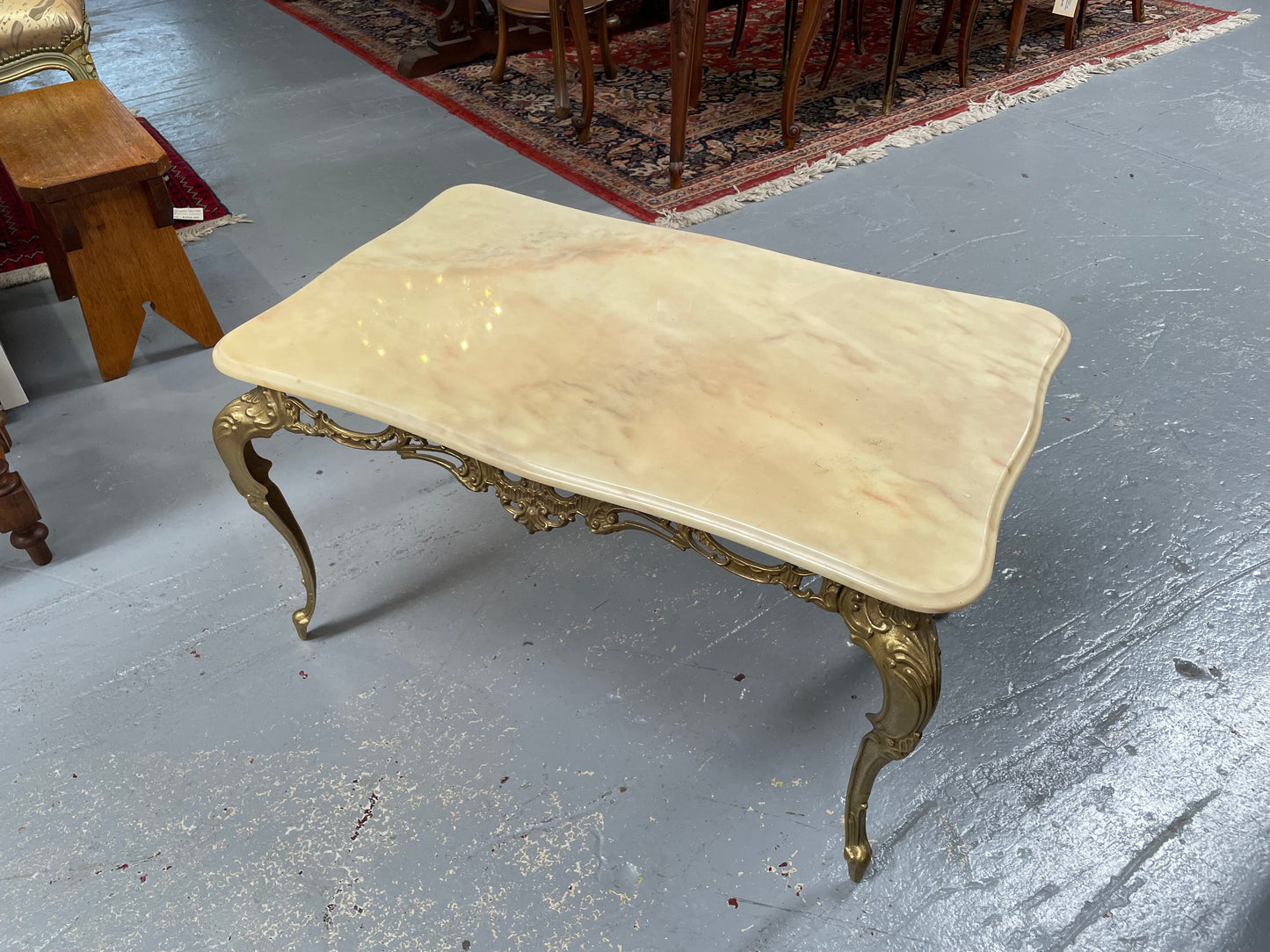 Vintage Italian Gilt Brass Coffee Table