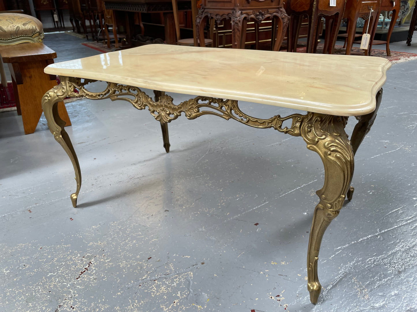 Vintage Italian Gilt Brass Coffee Table