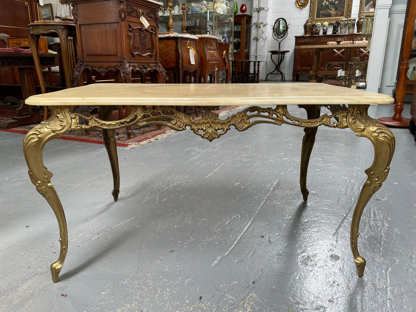 Vintage Italian Gilt Brass Coffee Table