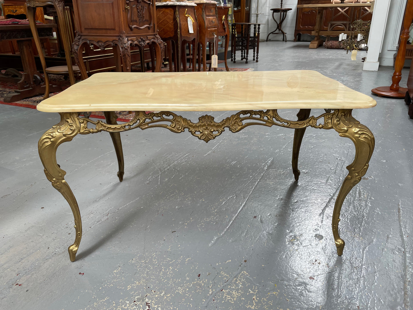 Vintage Italian Gilt Brass Coffee Table