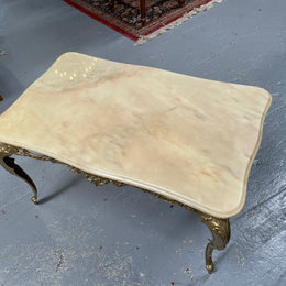 Vintage Italian Gilt Brass Coffee Table