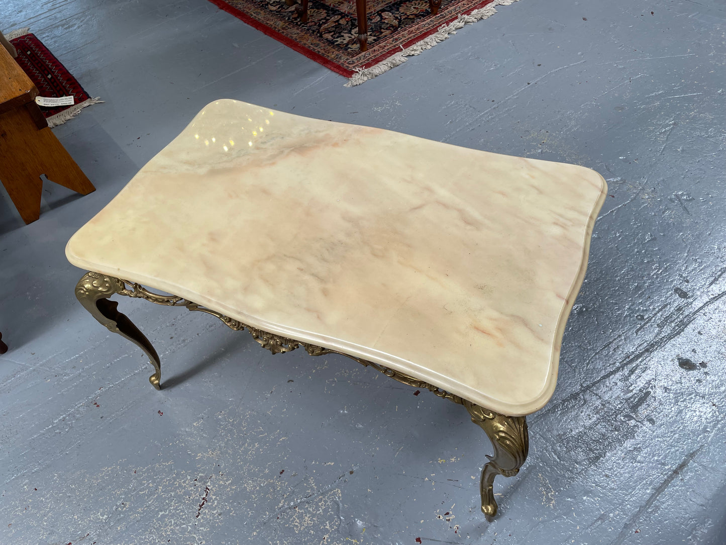 Vintage Italian Gilt Brass Coffee Table