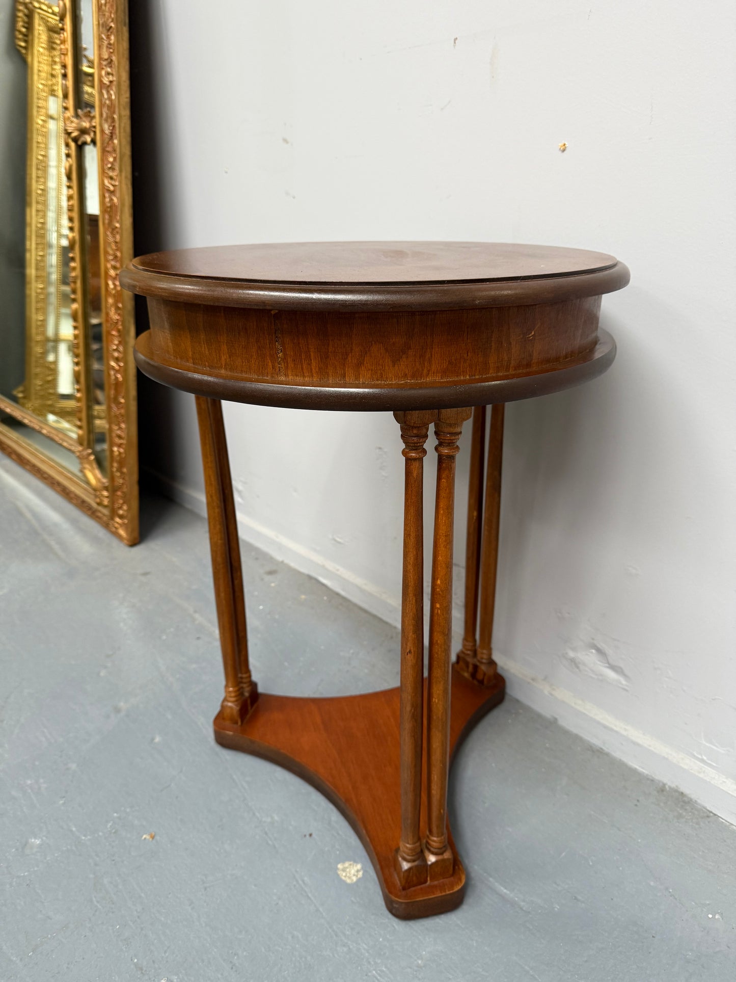 Small Occasional Empire Style  Column Drum Table