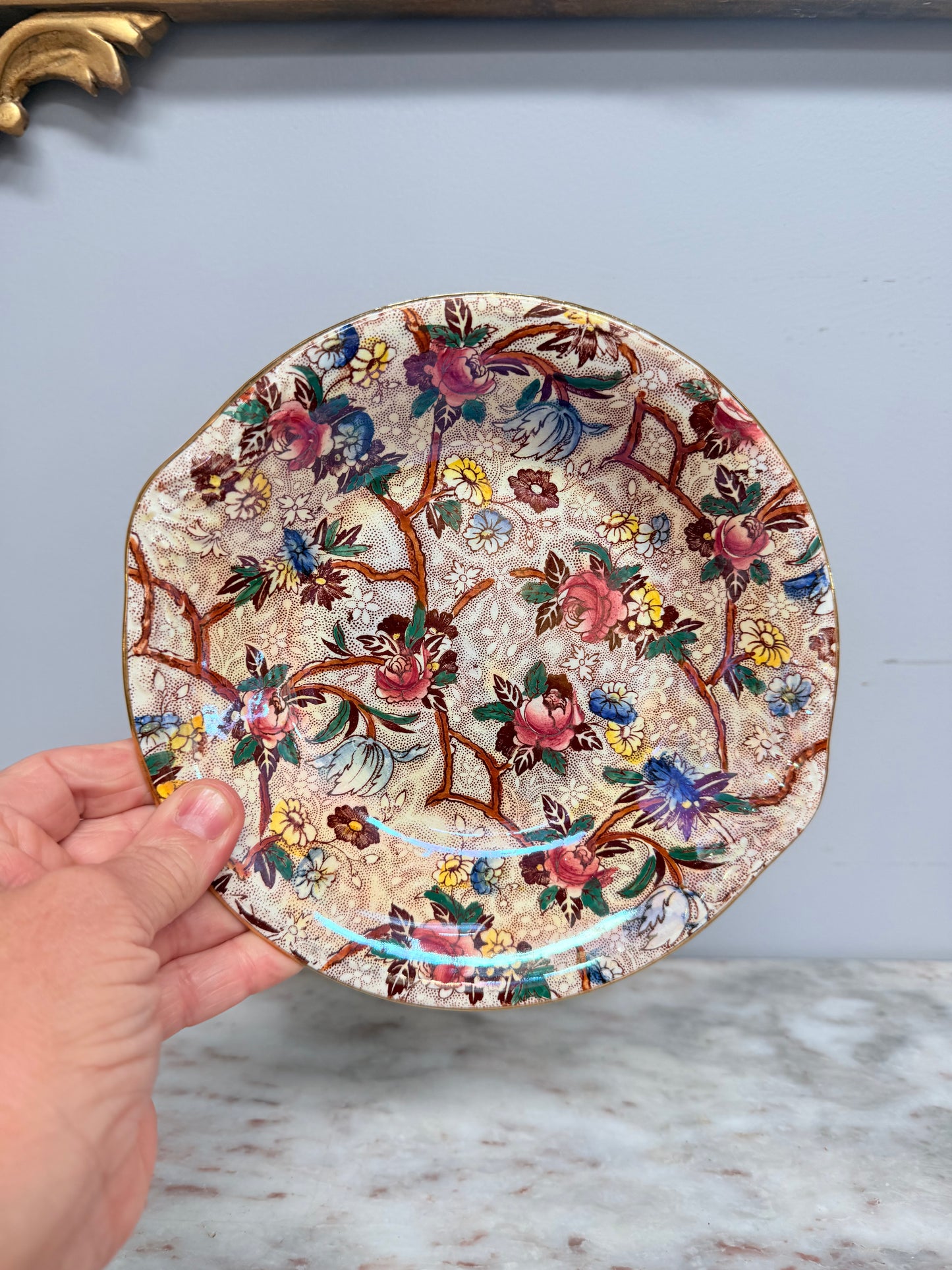 Maling Ware Floral Design Bowl