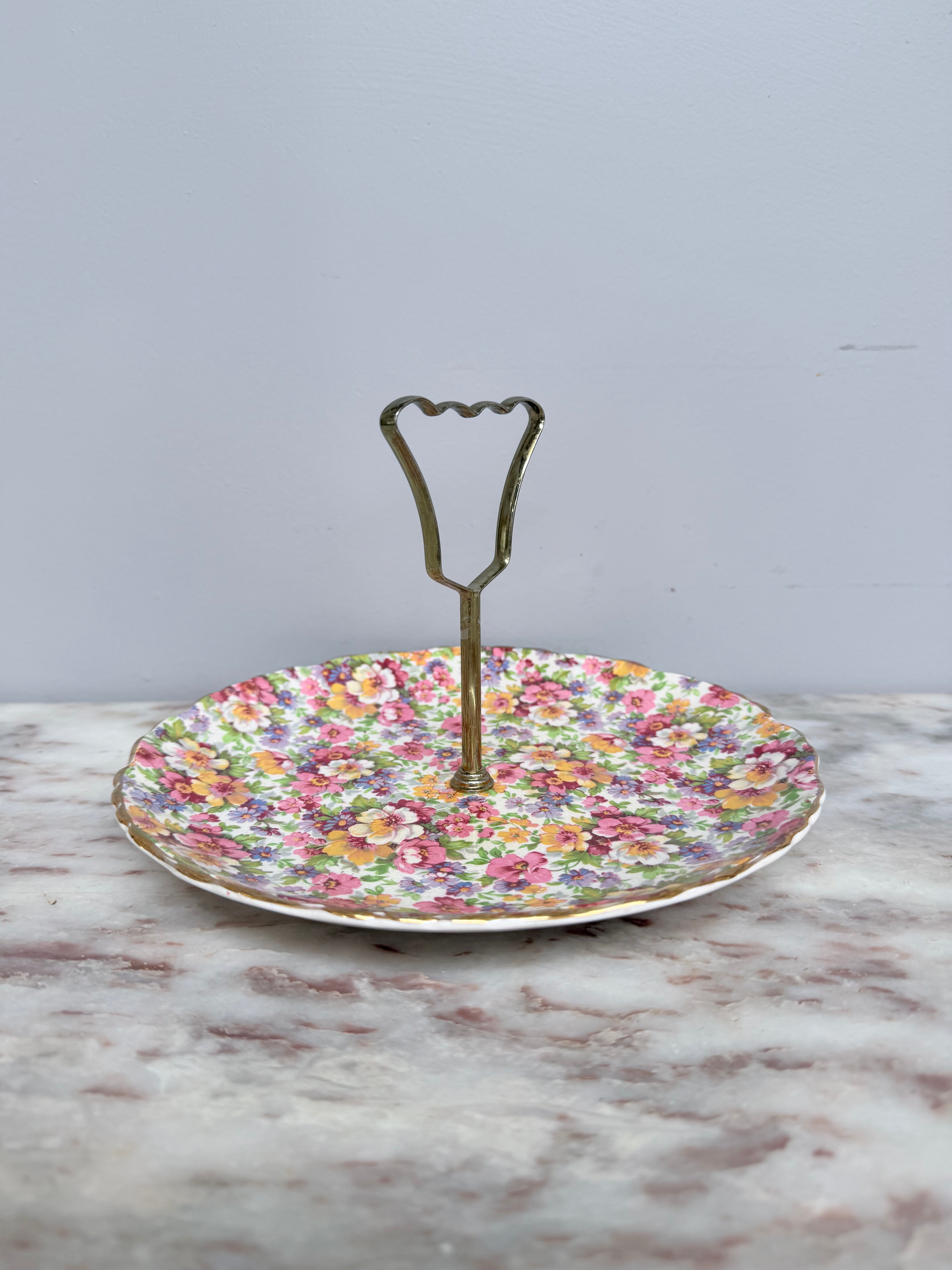 Vintage Old Foley Du Barry Sweets Plate/Stand