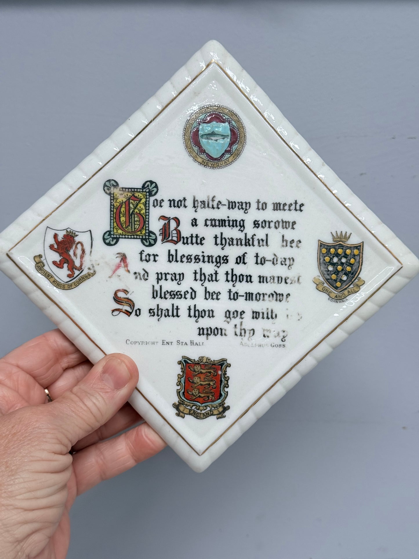 W. H. Goss Crested China Wall Hanging