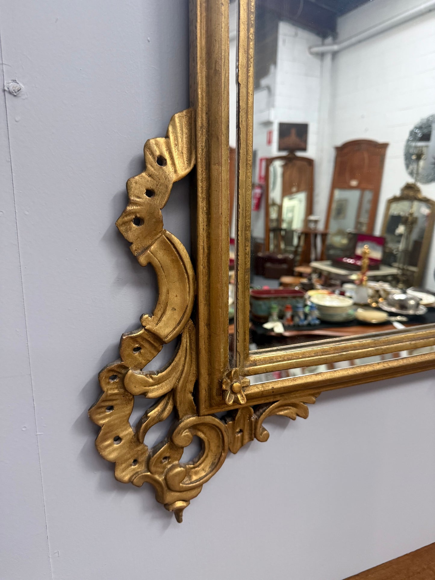 Antique Italian Rococo Influence Wall Mirror