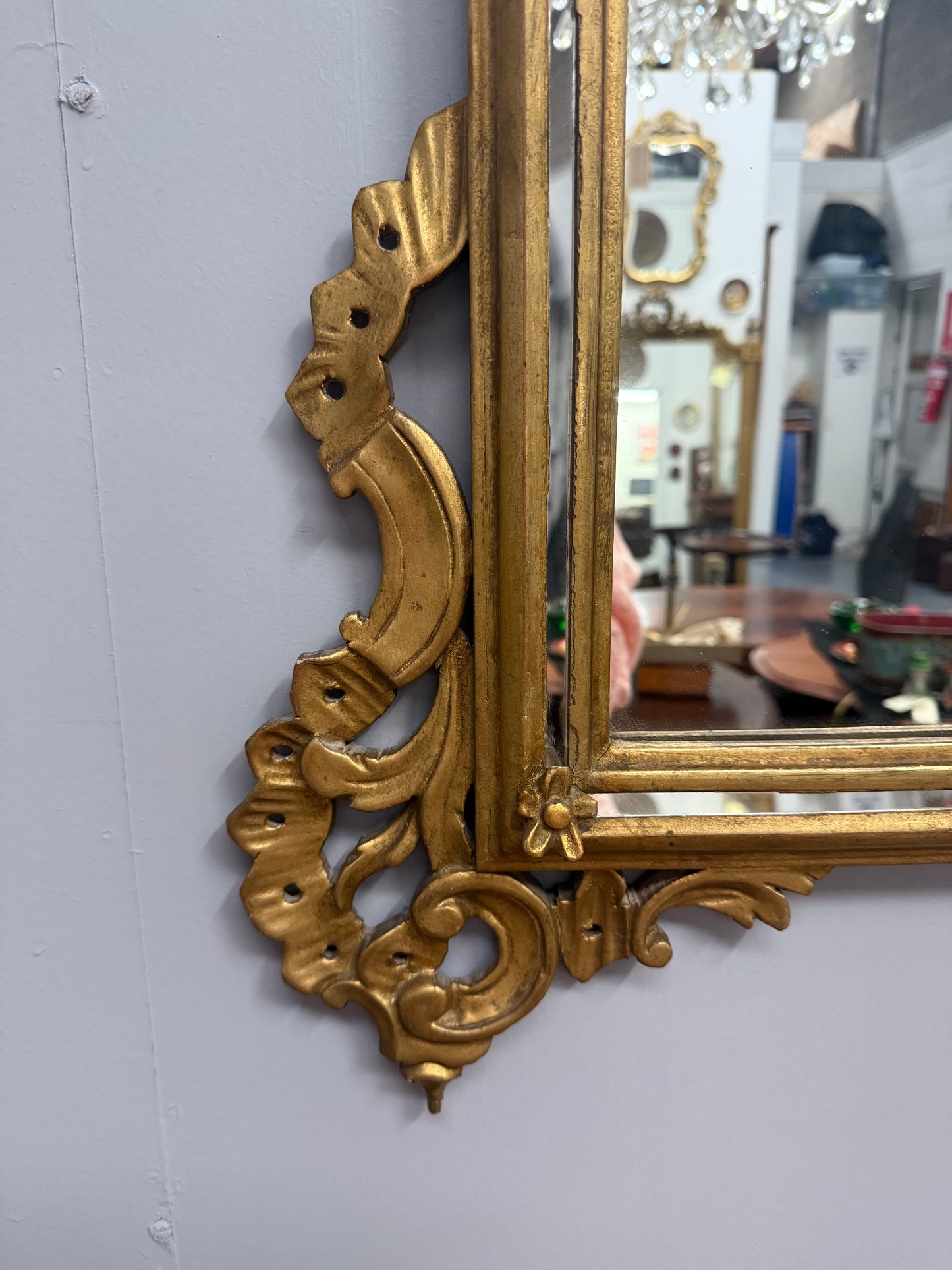 Antique Italian Rococo Influence Wall Mirror