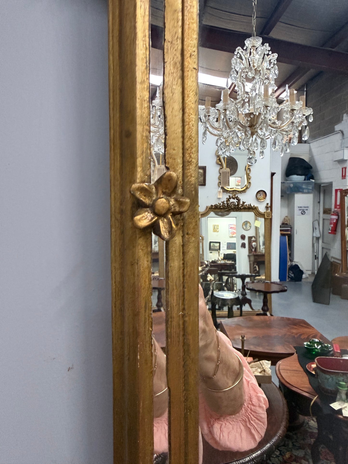 Antique Italian Rococo Influence Wall Mirror