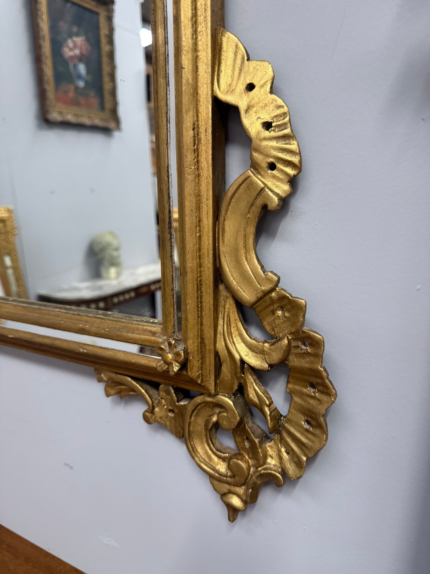 Antique Italian Rococo Influence Wall Mirror