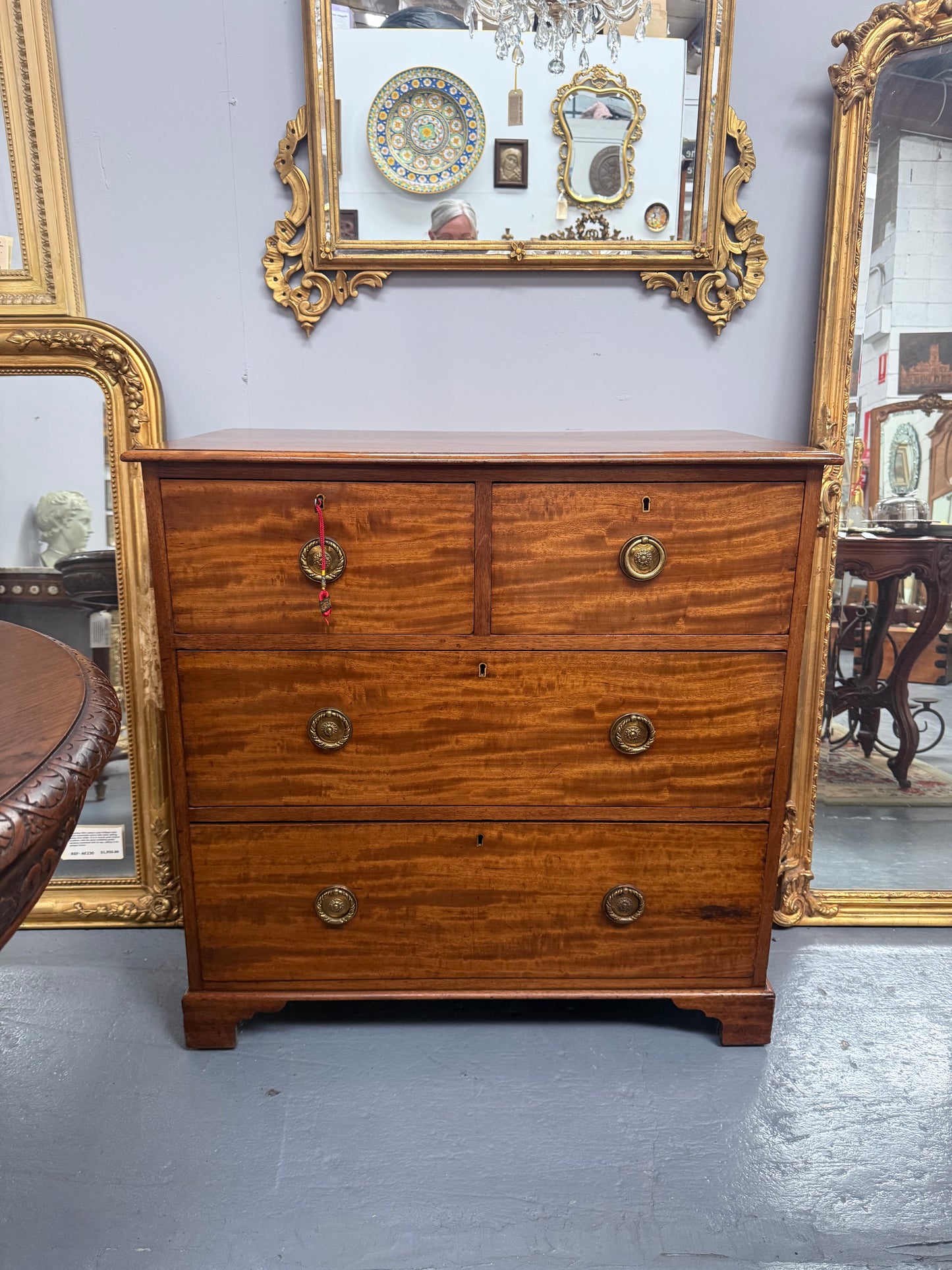 Late Georgian Ribbon Mahogany Chest of Drawers