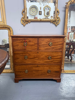 Late Georgian Ribbon Mahogany Chest of Drawers | Antique & Vintage | Moonee Ponds Antiques | Australia Wide Delivery