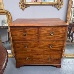 Late Georgian Ribbon Mahogany Chest of Drawers