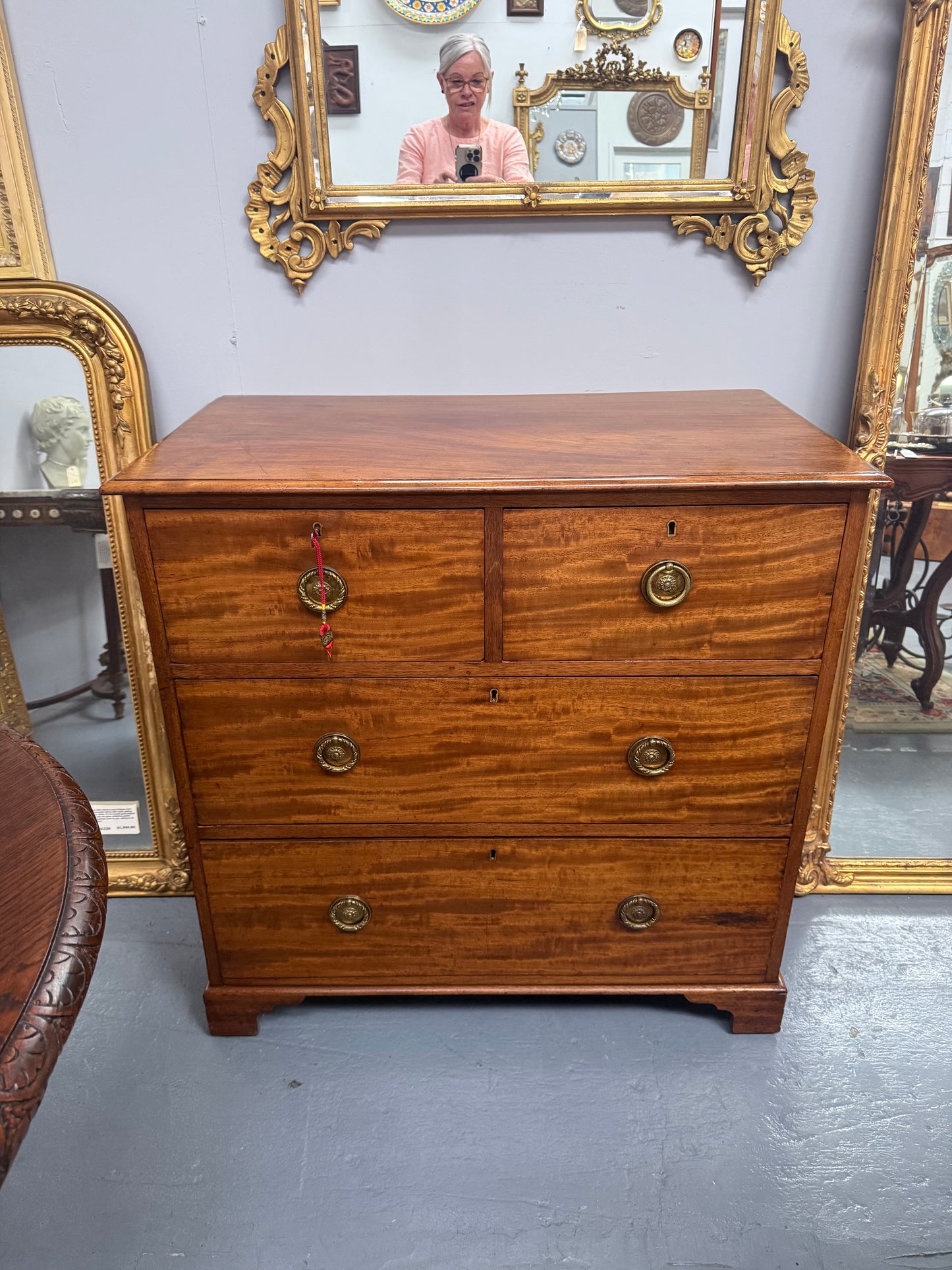Late Georgian Ribbon Mahogany Chest of Drawers