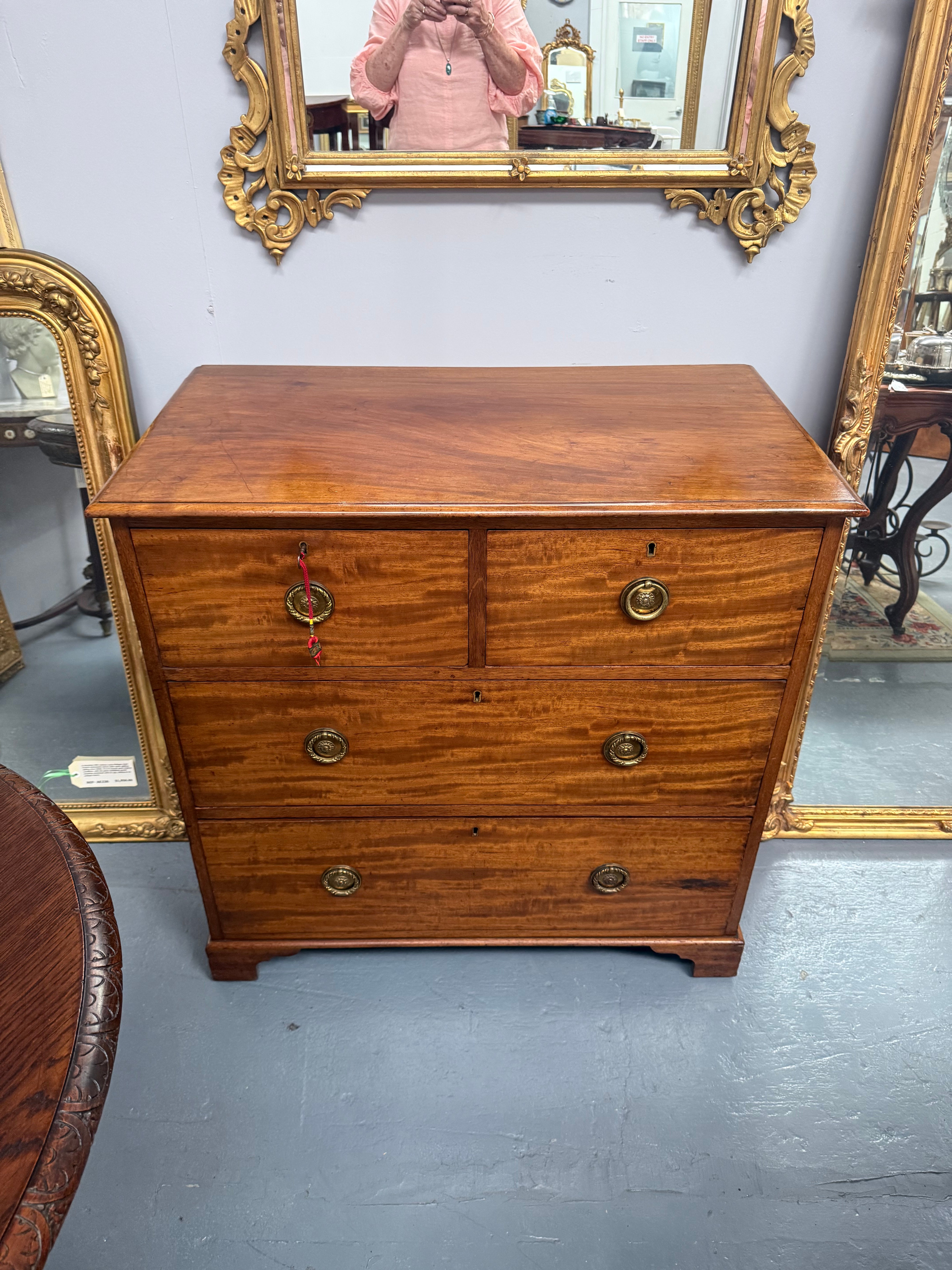 Late Georgian Ribbon Mahogany Chest of Drawers | Antique & Vintage | Moonee Ponds Antiques | Australia Wide Delivery