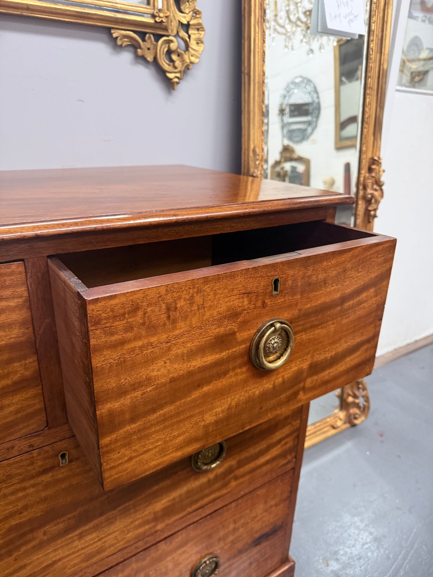 Late Georgian Ribbon Mahogany Chest of Drawers