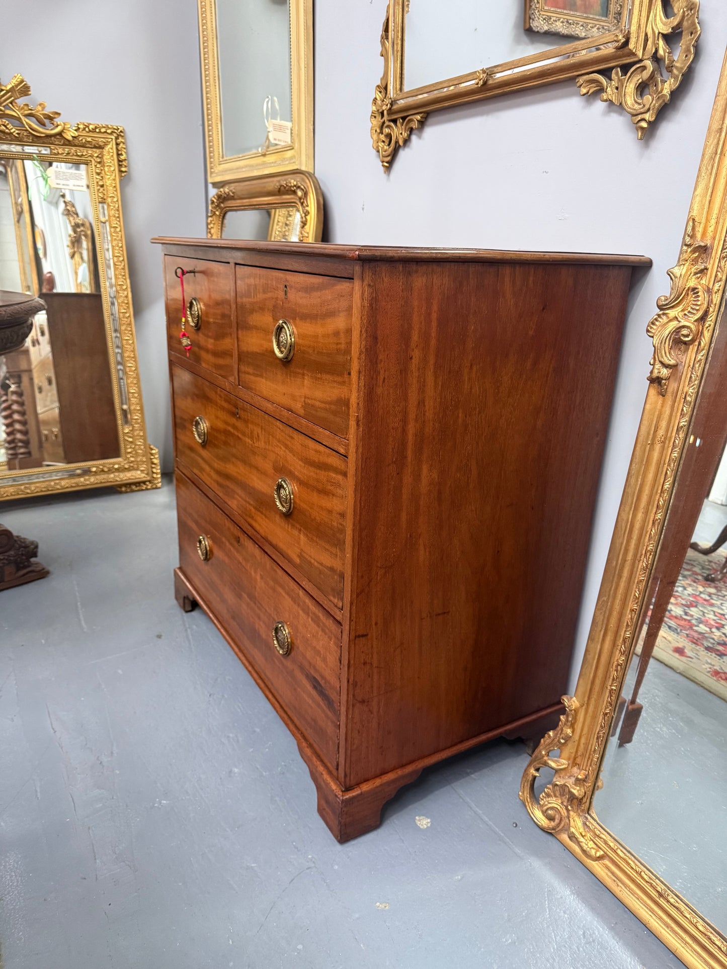 Late Georgian Ribbon Mahogany Chest of Drawers