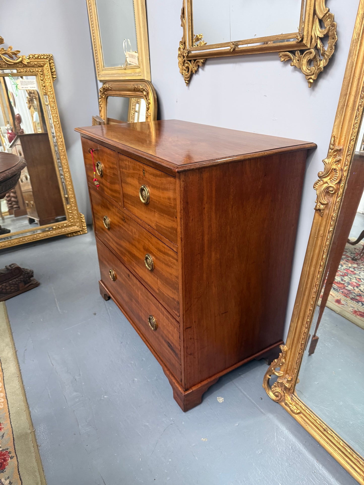 Late Georgian Ribbon Mahogany Chest of Drawers