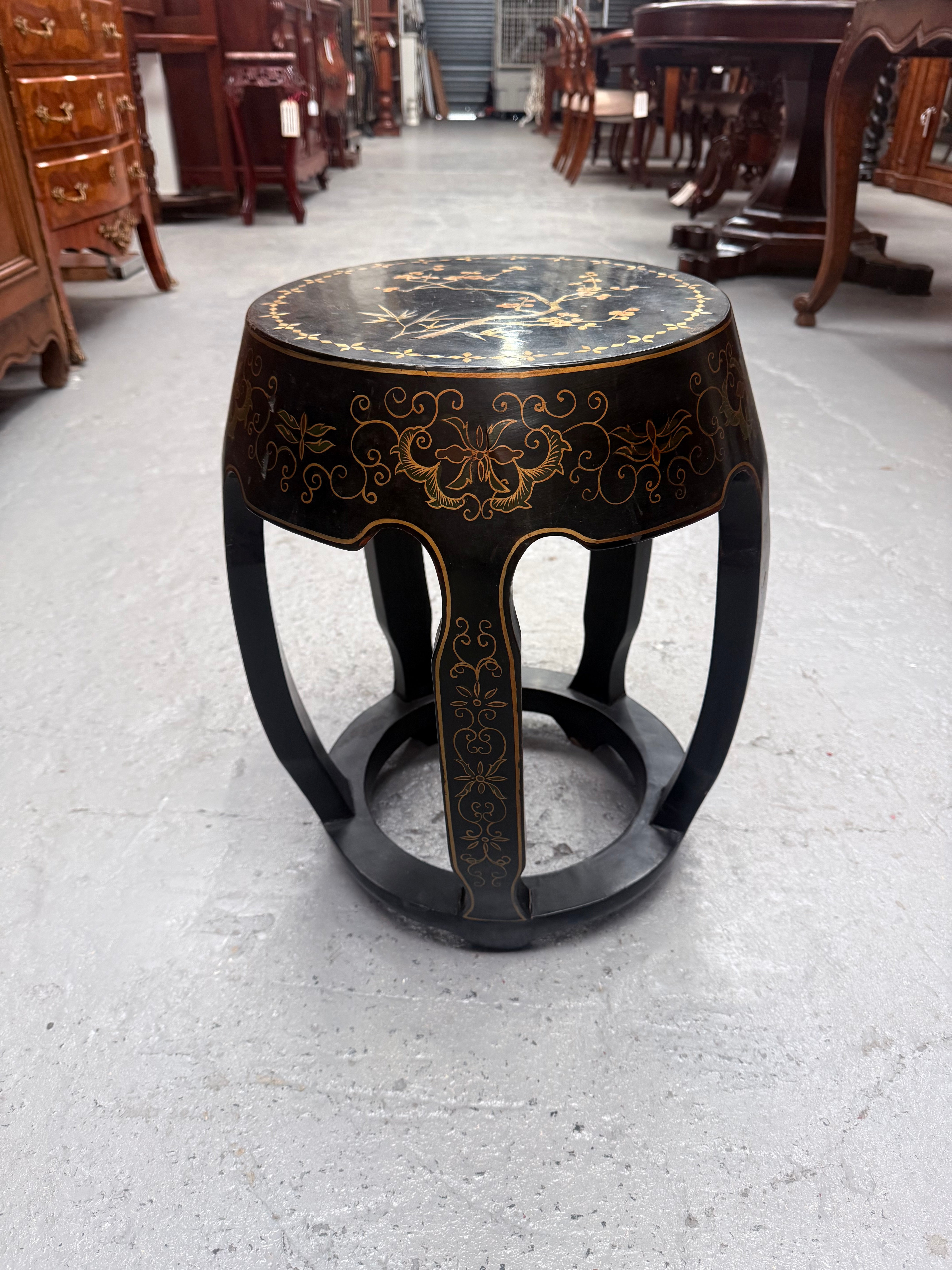 Vintage Oriental Mother of Pearl Side table/ Stool | Antique & Vintage | Moonee Ponds Antiques | Australia Wide