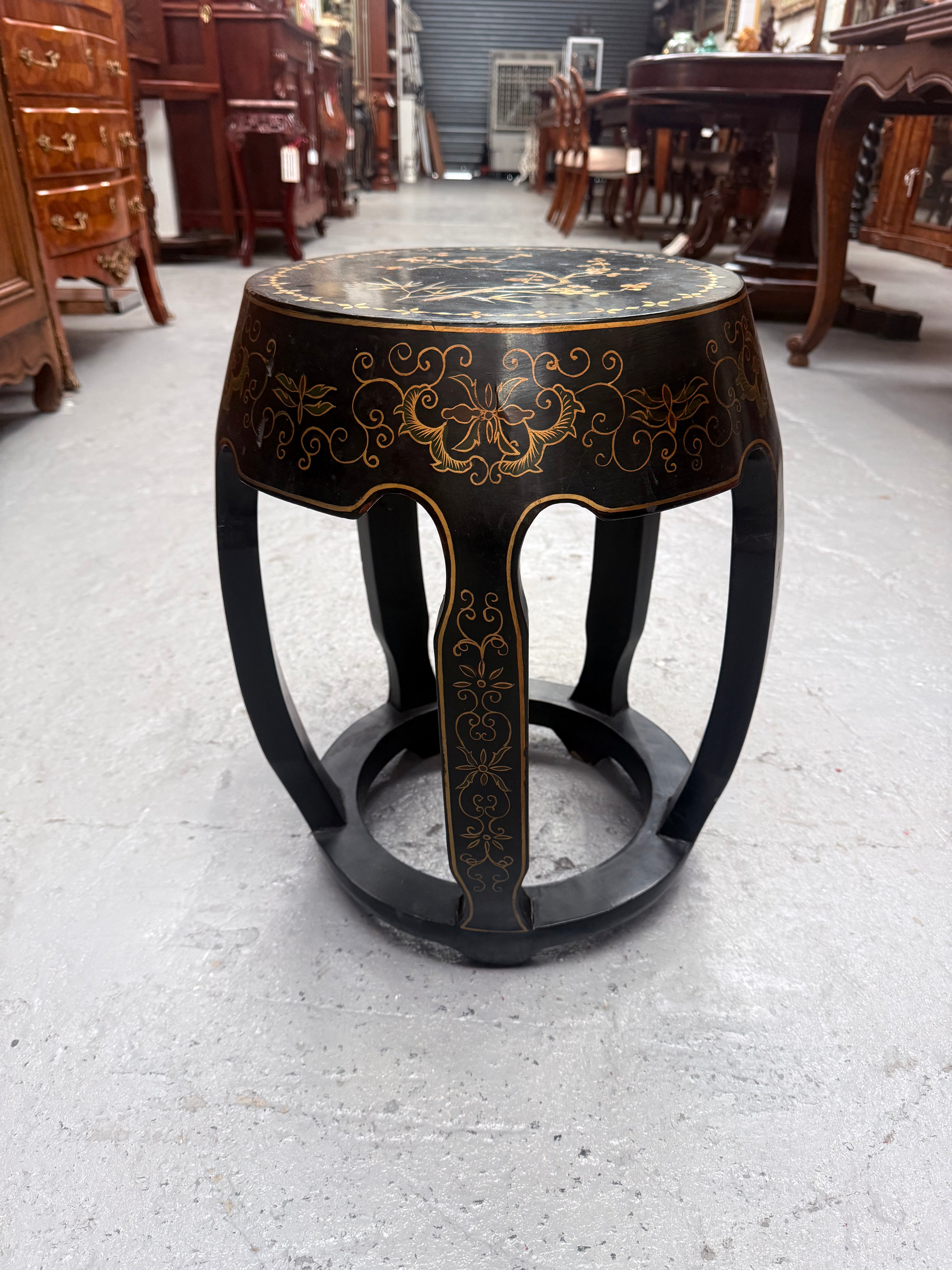 Vintage Oriental Mother of Pearl Side table/ Stool | Antique & Vintage | Moonee Ponds Antiques | Australia Wide