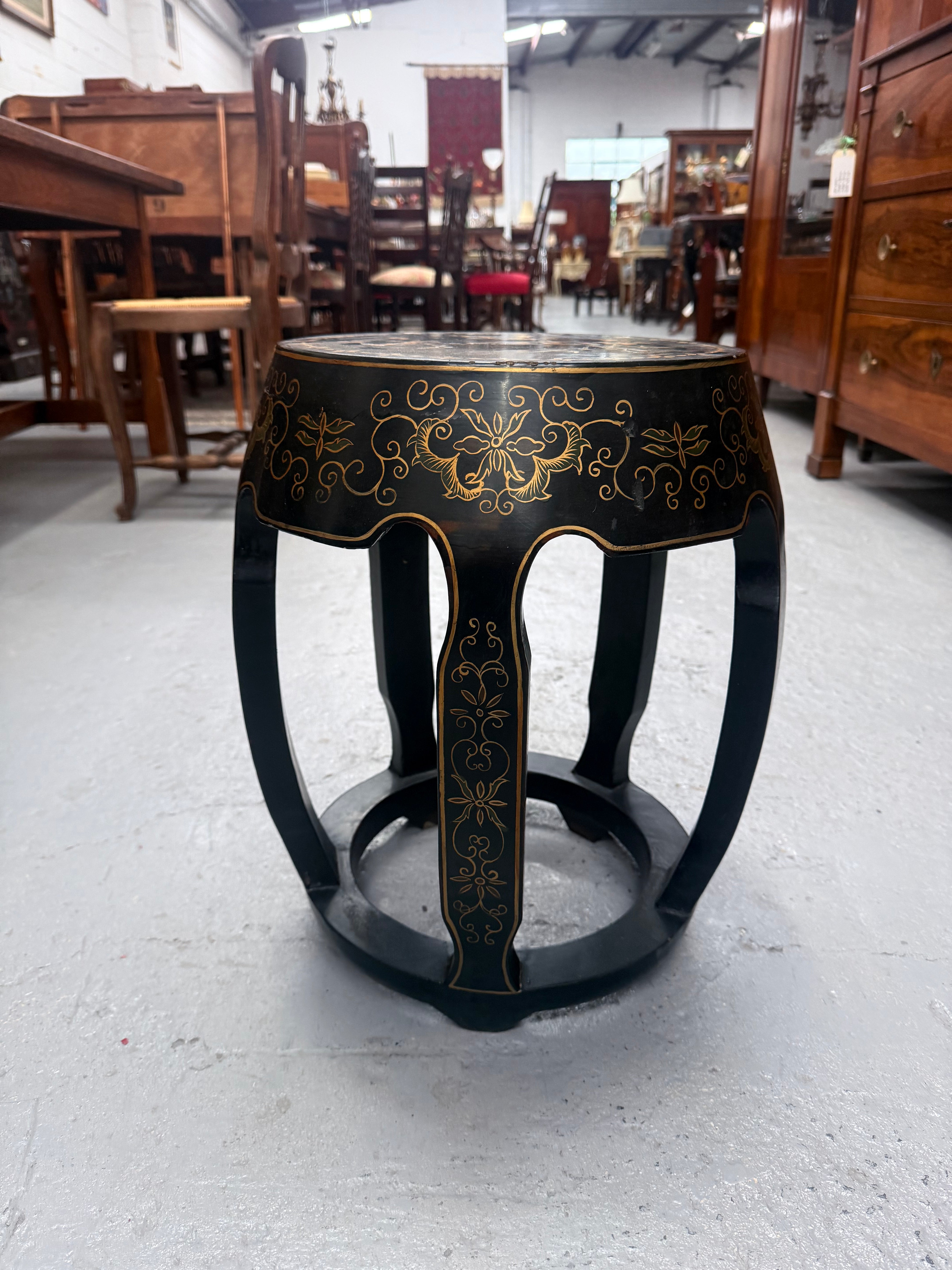 Vintage Oriental Mother of Pearl Side table/ Stool | Antique & Vintage | Moonee Ponds Antiques | Australia Wide