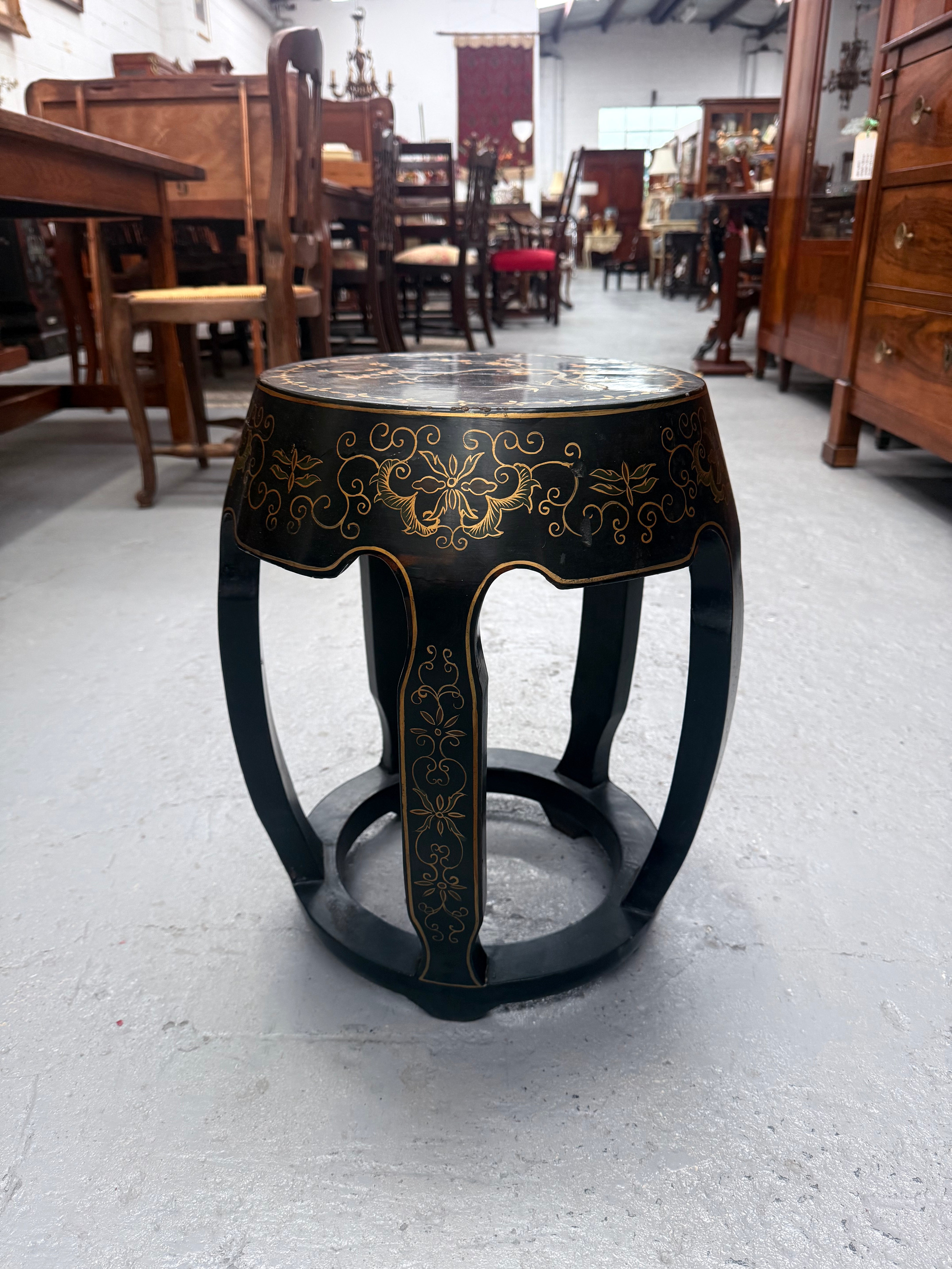 Vintage Oriental Mother of Pearl Side table/ Stool | Antique & Vintage | Moonee Ponds Antiques | Australia Wide