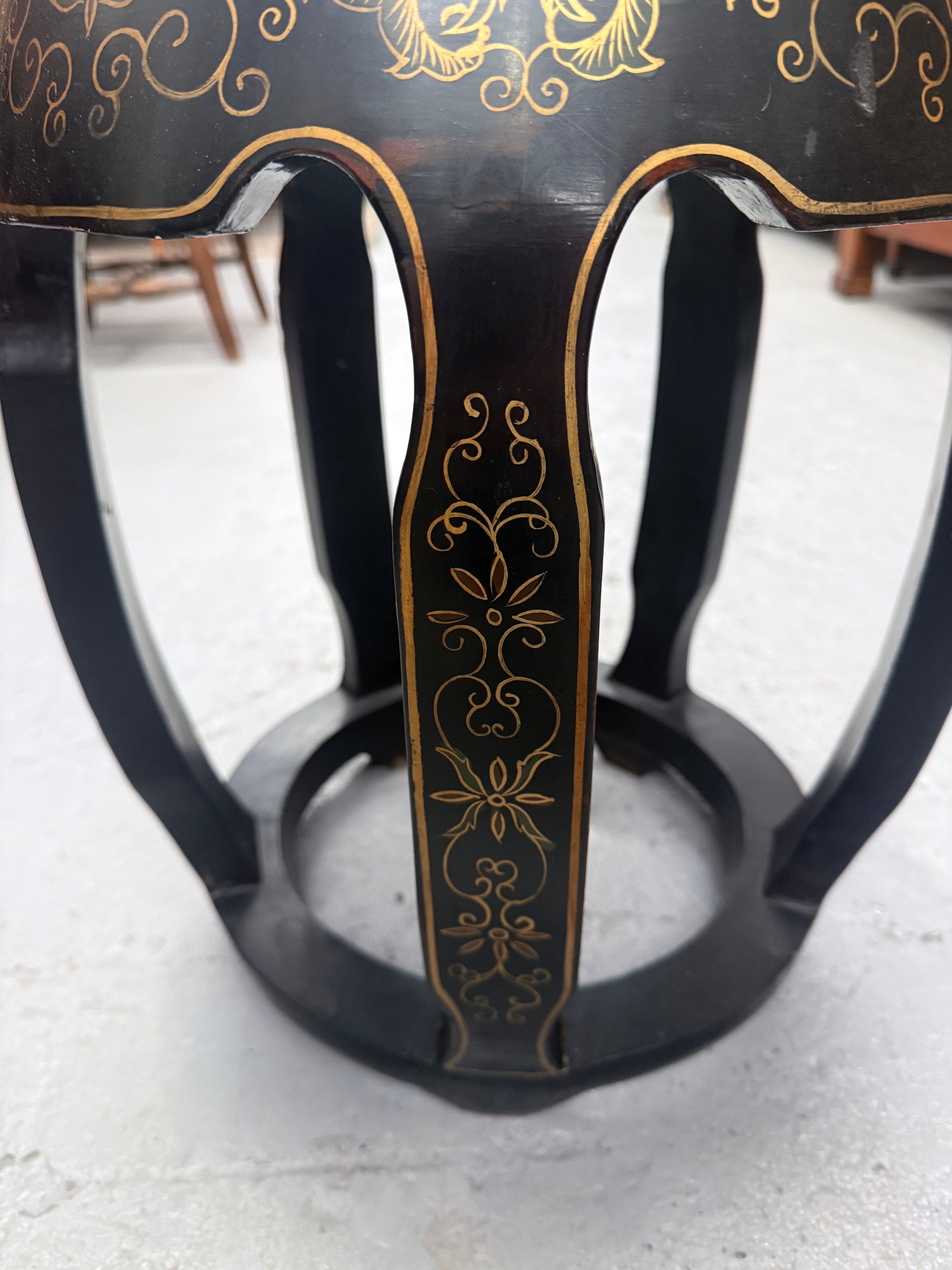 Vintage Oriental Mother of Pearl Side table/ Stool | Antique & Vintage | Moonee Ponds Antiques | Australia Wide