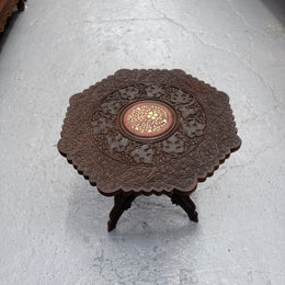 Hardwood Hand Carved Inlay Side Table