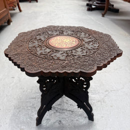 Hardwood Hand Carved Inlay Side Table