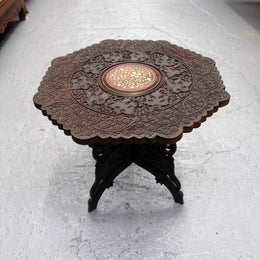 Hardwood Hand Carved Inlay Side Table