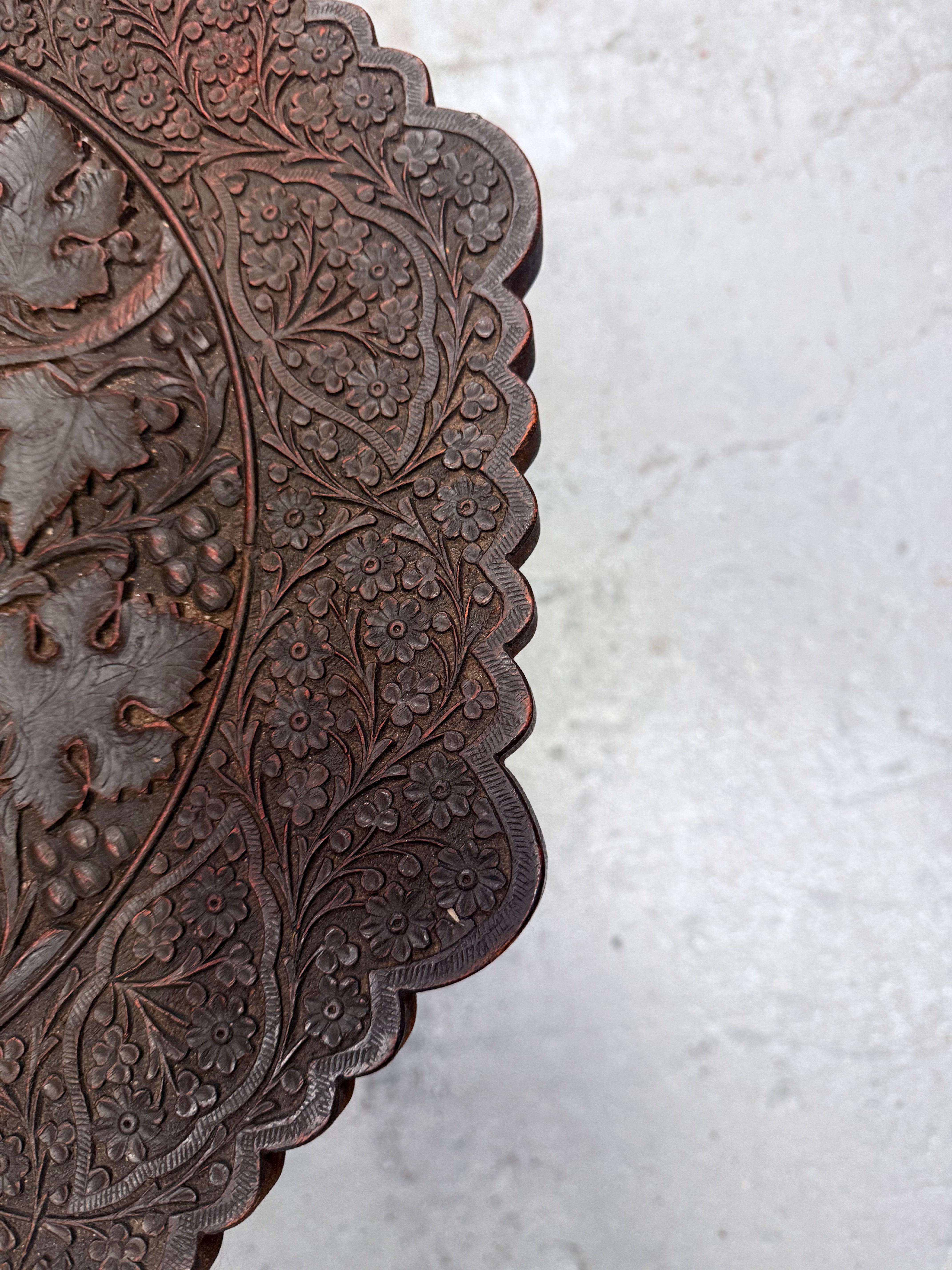 Hardwood Hand Carved Inlay Side Table | Antique & Vintage | Moonee Ponds Antiques | Australia Wide