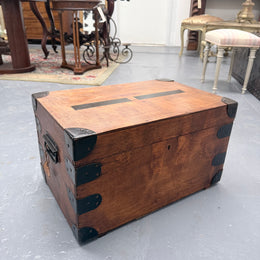 Vintage Campaign Style Travel Trunk