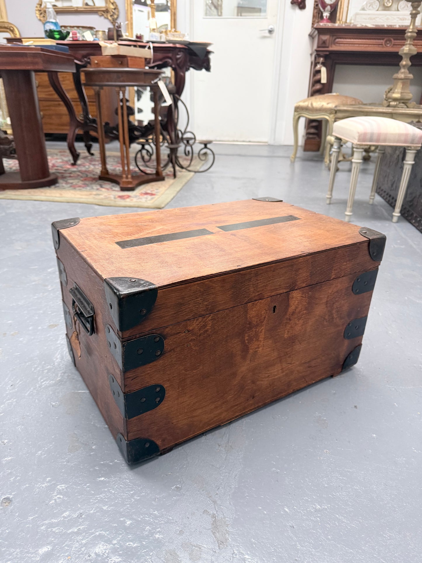 Vintage Campaign Style Travel Trunk